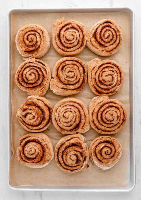 Healthy Cinnamon Rolls (Low-Calorie, Low-Sugar!) | The Picky Eater Healthier Cinnamon Rolls, Low Calorie Cinnamon Roll, Healthy Cinnamon Rolls Recipe, Cinnamon Rolls Healthy, Protein Cinnamon Rolls, Healthy Cinnamon Rolls, Bakers Delight, Vegetarian Entrees, Cinnamon Rolls Recipe