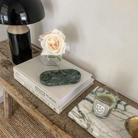 A.C.T. Essential on Instagram: “@actessential In the wild by @acommonthreadofficial . . . #marbleincenseholder #marbledecor #beigeaesthetic #neutralstyle #neutral #design…” Marble Tray Decor, Green Marble Bathroom, Marble Bathroom Decor, Marble Tray, Marble Decor, Spring Mood, Storing Cookies, Letter Holder, Neutral Design