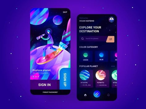 Lifestyle App, Universe App, Planet App, Lifestyle Apps, Android App Design, Mobile App Design Inspiration, App Interface Design, Banking App, Mobile Ui Design