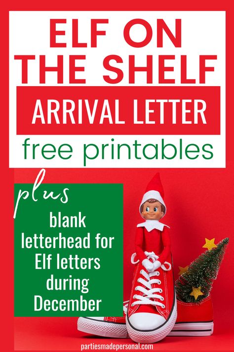 FREE Elf on the shelf letter includes elf on the shelf arrival letter and poem and free elf on the shelf letterhead for you to write your own unique elf messages throughout the month. You'll love these free printable elf on the shelf letters. #elfontheshelf #elfontheshelfideas #elfontheshelfletter Elf Messages To Kids, Free Elf On The Shelf Welcome Letter, Elf First Arrival Letter, Elf Arrival Letter Printable Free Editable, Sorry I’m Late Elf On The Shelf, Elf On The Shelf Pet Arrival Letter, Elf On The Shelf Arrival Letter Free, Free Elf On The Shelf Arrival Letter, Elf Arrival Letter Printable Free