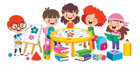 Kindergarten Clipart, School Vector, Kids Vector, Kids Study, Illustration Cartoon, Kids Clipart, Smart Kids, Preschool Kids, Baby Design