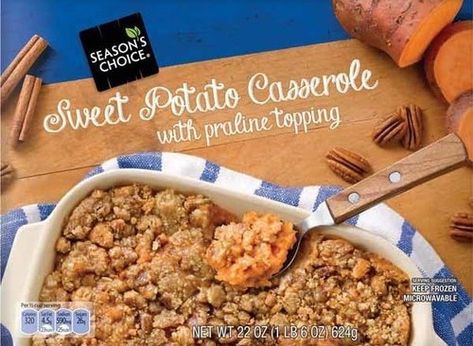 Aldi Holiday Foods: Sweet potato casserole #aldi #aldifinds #holidayfood Duck With Orange Sauce, Peppermint Mocha Creamer, Mocha Creamer, Bourbon Sweet Potatoes, Spiced Whipped Cream, Cinnamon Apple Chips, Pumpkin Roll Cake, Spiced Almonds, Sweet Potato Recipes Casserole