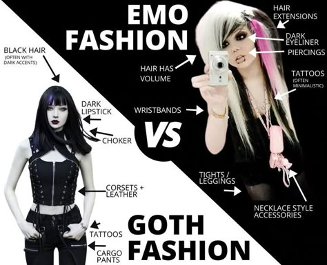 Emo Vs Goth, Emo Culture, Scene Aesthetic, Goth Tattoo, 2000s Emo, Emo Aesthetic, Goth Scene, Punk Pins, Alt Style