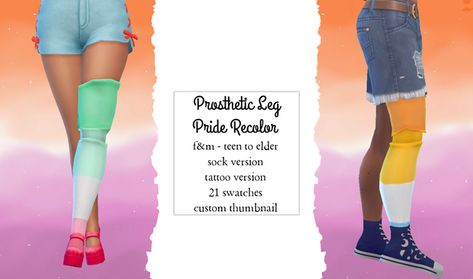 Prosthetic Leg Pride Recolor | Patreon Ts4 Socks Cc, Sims 4 Prosthetic, Prosthetic Leg, Ts4 Cc, Sims 4 Cc, Sims 4 Custom Content, Maxis Match, The Sims 4, Sims Cc