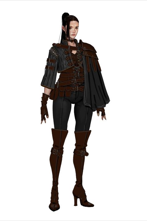 Artist: sunghyun park Thief Clothes, Dnd Rouge, Medieval Outfit, Knight Outfit, Vampire Masquerade, Masquerade Ball, Medieval Fantasy, Fantasy Clothing, Dnd Characters