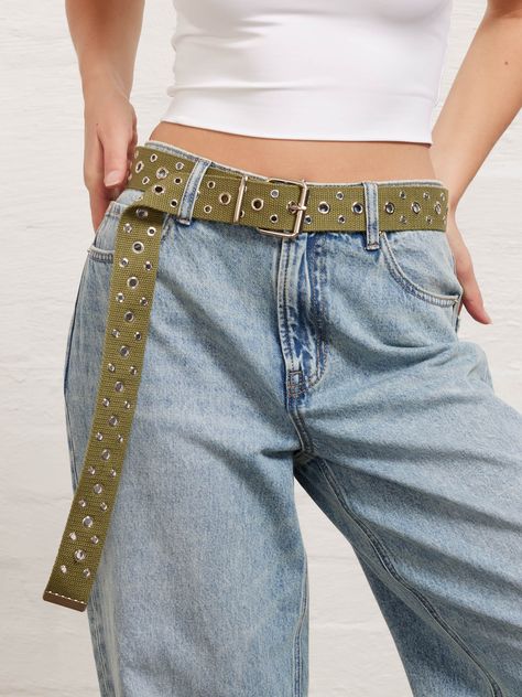 Canvas Eyelet Belt  Khaki - Jay Jays Online Eyelet Belt, Jay, Canvas, Clothes