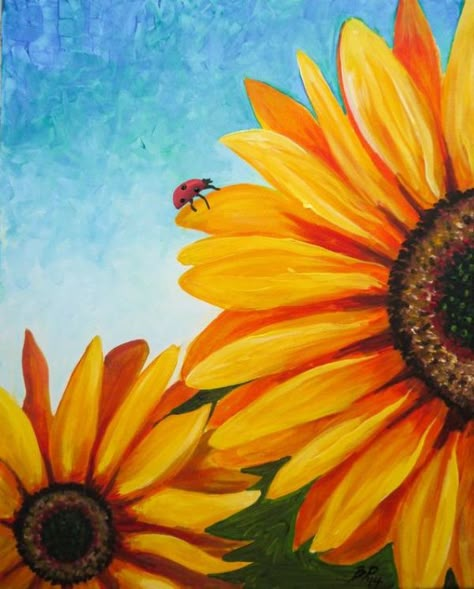 New-Canvas-Painting-Ideas-to-Learn-From || Canvas Painting ideas || Sunflower Painting Ideas || Painting ideas for beginners Fall Canvas Painting, Sunflower Canvas, Sunflower Art, Spring Painting, Tableau Art, Simple Acrylic Paintings, Sunflower Painting, Night Painting, Beginner Painting