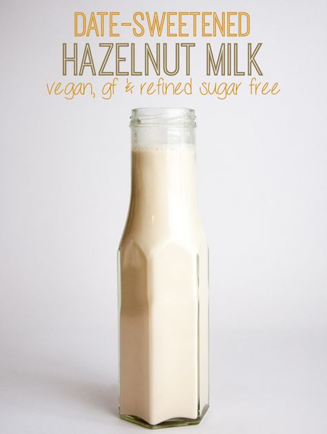 Date-Sweetened Hazelnut Milk | ElephantasticVegan.com Hazelnut Milk Recipes, Healing Drinks, Dates Recipes, Sugar Challenge, Homemade Milk, Milk Dessert, Hazelnut Milk, Plant Milk, Vitamix Recipes