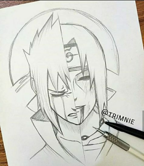 Tato Naruto, Sasuke Drawing, Sasuke Vs, Naruto Painting, Naruto Sketch Drawing, Sasuke And Itachi, Naruto Tattoo, Itachi Uchiha Art, Naruto And Sasuke Wallpaper