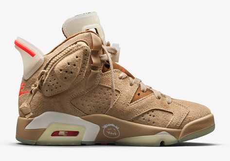 Travis Scott Air Jordan 6 British Khaki DH0690-200 | SneakerNews.com Air Jordan 6 Travis Scott, Jordan 6 Travis Scott, Nike Travis Scott, Zapatillas Jordan Retro, Jordan Retro 6, Air Jordan 6 Retro, Nike Air Jordan 6, British Khaki, Jordan 6 Retro