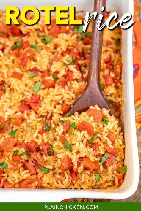 Rotel Rice, German Potato Pancakes, Rotel Recipes, Rice Dishes Recipes, Rice Side Dish Recipes, Mexican Rice Recipes, German Potato, Rice Side, Rice Side Dishes