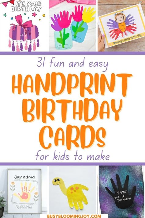 Footprint Birthday Card, Handprint Birthday Card, Dad Birthday Craft, Diy Birthday Cards For Dad, Cards For Kids To Make, Birthday Cards For Kids, Happy Birthday Crafts, Grandpa Birthday Card