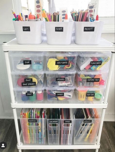 Hiasan Bilik Tidur, Garden Pallet, Art Supply Organization, House Organisation, Playroom Organization, Hiasan Bilik, Kids Room Organization, Bilik Tidur, Homeschool Organization