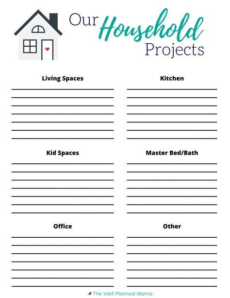 Household Management Printables, Work Organization Printables, Household Organization Printables, House Binder, Household Printables, Business Office Ideas, Project Organizer, Organizing Printables, Paper Clutter Organization