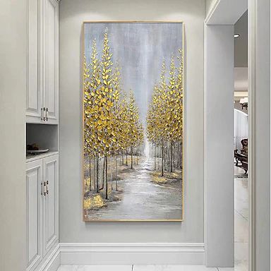 Handmade Oil Painting Canvas Wall Art Decoration Abstract Plant Floral Painting Colored Flowers for Home Decor Rolled Frameless Unstretched Painting 2023 - € 71.99 Mudroom Kitchen, Entry Mudroom, Abstract Tree Painting, Office Entry, Nature Art Drawings, Minimal Painting, Painting Canvas Wall, Diy Abstract Canvas Art, Oil Painting Canvas