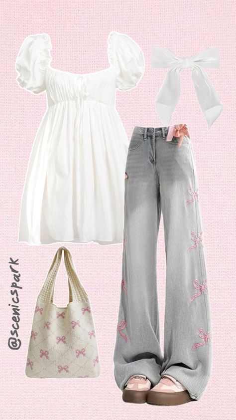 #ootd #outfitinspo #sawako #shoujo Kawaii Fashion Outfits, Really Cute Outfits, Girly Outfits, Kawaii Fashion, Japanese Fashion, Cute Casual Outfits, Cute Fashion, Look Fashion, Pretty Outfits