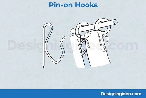 Pin on with ring hooks Different Types Of Curtains, Curtain Rod Hooks, Curtain Rod Holders, Curtain Headings, Different Design Styles, Pleated Drapes, Curtain Holder, Fall Rings, Curtains Holdbacks