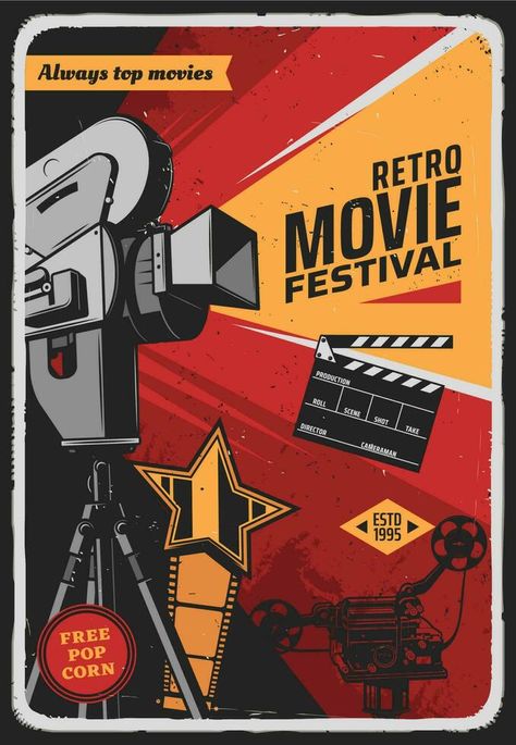 Movie Festival Poster, Movie Festival, Festival Cinema, Film Festival Poster, Yearbook Themes, Boho Art Drawings, Movie Cinema, Vintage Poster Design, Retro Film