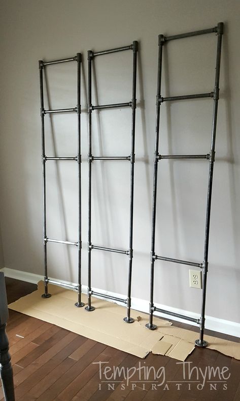 How to Build Industrial Bookcases | tempting thyme Metal Bookcase Industrial, Diy Industrial Shelves Bookcases, Diy Industrial Bookcase, Diy Industrial Chandelier, Bookshelves Industrial Style, Pipe Bookshelf Diy, Industrial Shelving Diy, Diy Industrial Bookshelf, Diy Industrial Shelves