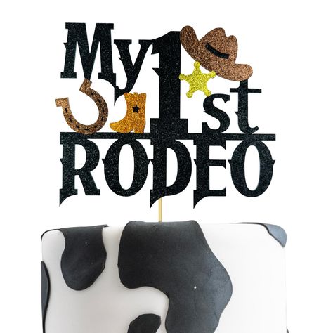 PRICES MAY VARY. This sparkly glitter "My 1st Rodeo" cake topper is the perfect addition to your birthday cake! This cake topper is made from high quality no shed glitter card stock. The cake topper will be approximately 6.42 inches wide x 5.36 inches tall. No assembly need, save your time. Just enjoy your Party! Friendly customer service - We offer 100% RISK-FREE and money-back guarantee. Feel free to contact us if there is an issue with our cake topper. My 1st Rodeo Cake Topper, My First Rodeo 1st Rodeo Cake, My First Rodeo Cake, First Rodeo Cake, Rodeo Cake Topper, Cowboy Cake Topper, Rodeo Cake, My 1st Rodeo, 1st Birthday Party Cake, Cowboy Cake