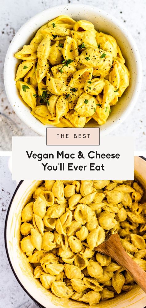 The BEST vegan mac and cheese recipe with a deliciously creamy vegan cheese sauce! This easy vegan mac and cheese can be made in a few simple steps, has a hint of spice and will be your new favorite comfort food. #macandcheese #vegan #veganrecipe #vegancheese #healthydinner #plantbased Best Vegan Mac And Cheese, Vegan Mac And Cheese Recipe, Vegan Mac N Cheese Recipe, Mac And Cheese Sauce, Cashew Cheese Sauce, Vegan Mac N Cheese, Vegan Cashew Cheese, Best Mac N Cheese Recipe, Vegan Cheese Sauce