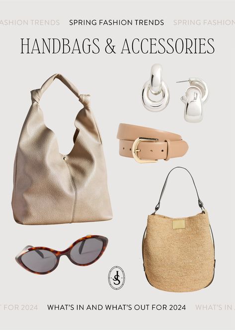 2024 Spring Accessory Trends Spring 2024 Handbag Trends, Spring Handbags 2024, Spring Summer Shoes 2024, Spring Purses 2024, Summer Handbags 2024, 2024 Handbag Trends, Chunky Silver Earrings, Classy Flats, Spring Purses