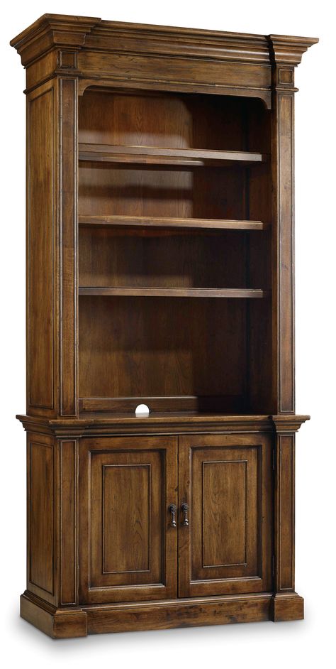 Dark Wood Bookcase, 4 Shelf Bookcase, Dining Cabinet, Office Bookcase, Gallery Furniture, Wood Bookcase, Touch Switch, Wood Shelf, Hooker Furniture