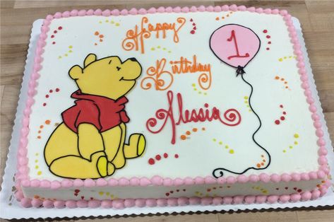 Winnie The Pooh Sheet Cake, 21st Birthday Cupcakes, Cinderella Cupcakes, Winnie The Pooh Cake, Birthday Sheet Cakes, Pooh Birthday, Baby Shower Cakes Girl, Baby Boy 1st Birthday Party, Winnie The Pooh Pictures