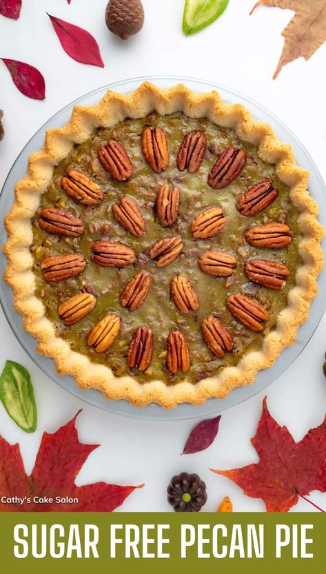 Sugar Free Pecan Pie Recipe: Keto Pecan Pie for Diabetics and Gluten Free, Paleo, Low Carb Diets Healthy Pecan Pie Recipe, Keto Pecan Pie Recipe, Healthy Pecan Pie, Low Carb Pecan Pie, Sugar Free Pecan Pie, Healthy Pie, Almond Flour Pie Crust, Healthy Pie Recipes, Sugar Free Pie