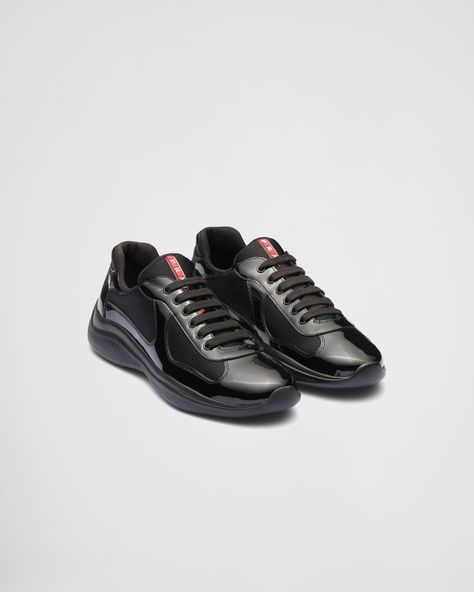 Prada Trainers, Prada Cloudbust, Prada Shoes Sneakers, Elegant Sneakers, Fashion Tennis Shoes, Prada Sneakers, America's Cup, Americas Cup, Black Leather Sneakers