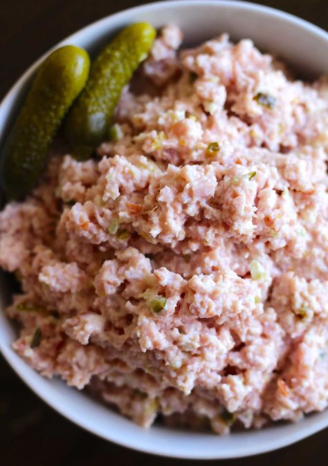 Country-Style Ham Salad | 12 Tomatoes Country Style Ham Salad, Ham Salad Recipe Easy, Ham Salad Recipe Pioneer Woman, Ham Salad Spread, Ham Salad Recipe, Sandwich Spread Recipes, Ham Salad Sandwich, Protein Lunches, Ham Salad Recipes