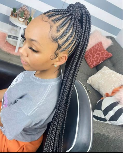 Straight Up Hairstyles, Ghana Braids Hairstyles, Feed In Braids Hairstyles, African Hair Braiding Styles, Braided Cornrow Hairstyles, Box Braids Hairstyles For Black Women, Cute Braided Hairstyles, Braids Hairstyles Pictures, Braided Ponytail Hairstyles