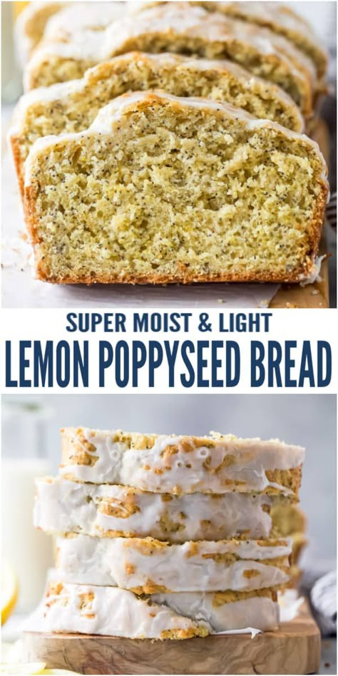 Topped with a sweet glaze, this easy lemon poppy seed bread is made with healthy ingredients - every slice is super moist, naturally sweet, bursting with lemon flavor and perfectly zesty. #lemonbread #lemonpoppyseed #breadrecipes #breakfastidea Poppy Seed Bread With Glaze, Lemon Poppy Seed Loaf, Lemon Poppy Seed Bread, Seeded Bread Recipes, Inflammation Diet Recipes, Christmas Cookie Recipes Holiday, Poppy Seed Bread, Lemon Poppyseed Bread, Sweet Glaze