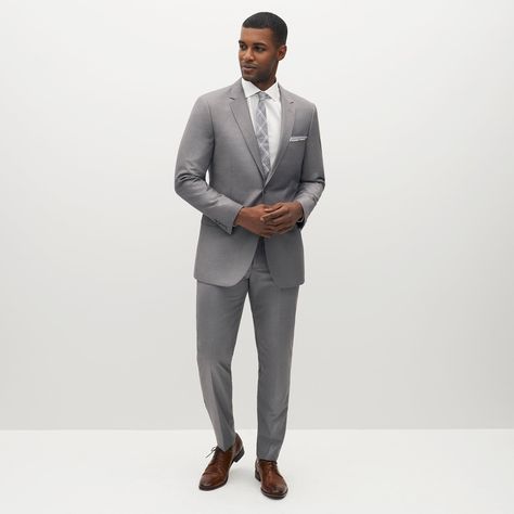 Subtle and sleek. Our Textured Gray collection was designed with spring in mind. Goes great with black or brown shoes. Our soft shade of grey sets the perfect backdrop for any color story. Complete your look with our textured gray vest & flat front pants. Light Gray Dress Pants, Light Grey Suit, Light Grey Blazer, Grey Suit Men, Light Grey Dress, Light Grey Suits, Grey Suit Jacket, Grey Suit, Dapper Style