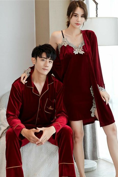 Night Dress For Couples, Formal Pajamas, Couple Night Dress, Piyama Couple, Couple Sleepwear, Pajamas Couple, Night Wear Dress, Nightwear Dress, Couple Pajamas