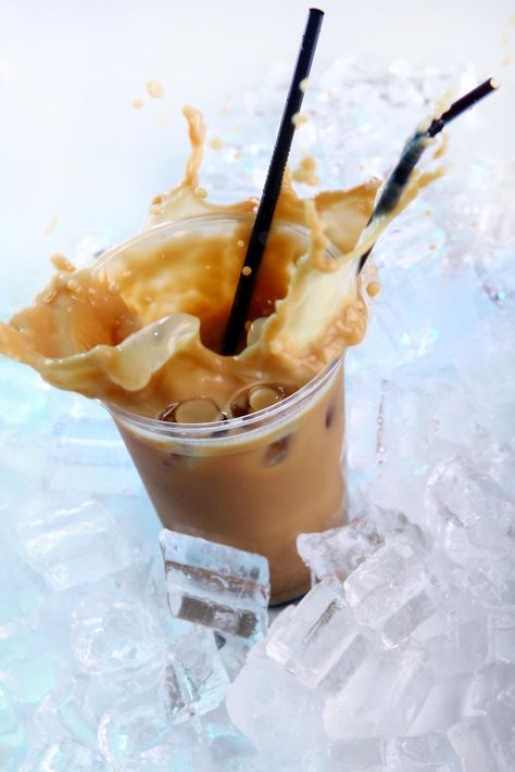 Iced Mocha Coffee, Almond Butter Smoothie, Iced Cappuccino, Ice Milk, Coffee Poster, Gourmet Coffee, Coffee Photography, Cold Coffee, Door County