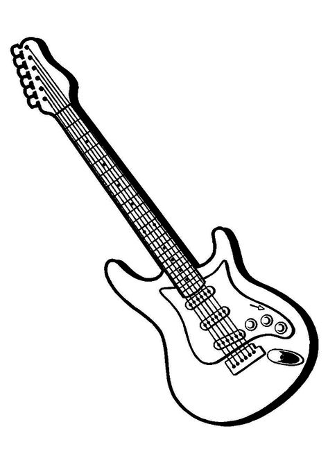 25 Colorful Guitar Coloring Pages For Your Little Ones Electric Guitar Coloring Page, Guitar Coloring Page, Electric Guitar Drawing, Guitar Outline, Colorful Guitar, Guitar Clipart, Guitar Crafts, Guitar Patterns, Guitar Drawing