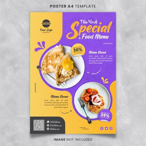 Food Special Offer Poster Design, Special Menu Poster, Menu Promotion Design, Promo Flyer Design Ideas, Restaurant Offers Posters, Food Offer Poster Design, New Menu Poster, Food Promo Design, Food Poster Illustration