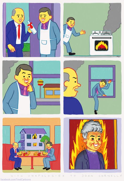 Steamed Hams, But It's A Joan Cornella Comic | Steamed Hams | Know Your Meme Steamed Hams, Joan Cornellà, Odd Fellows, Hams, Country Style Kitchen, Most Popular Memes, Fandom Funny, Digital Comic, Style Kitchen