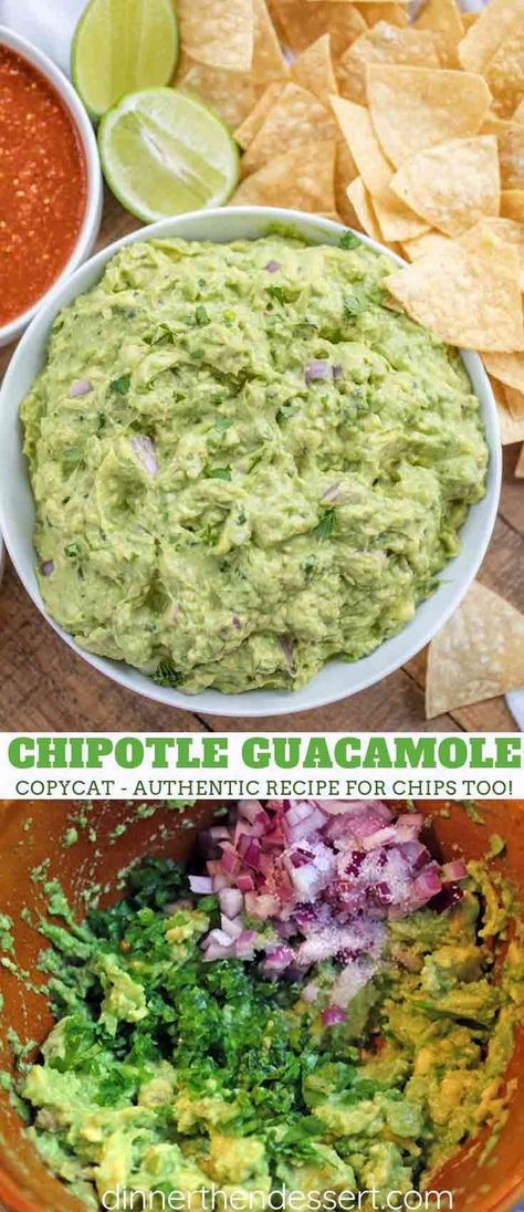 Copy Cat Restaurant Food, Chipotle Guac, Chipotle Recipe, Chipotle Guacamole, Avocado Appetizer, Chipotle Copycat Recipes, Chipotle Recipes, Mexican Dips, Guacamole Recipe Easy