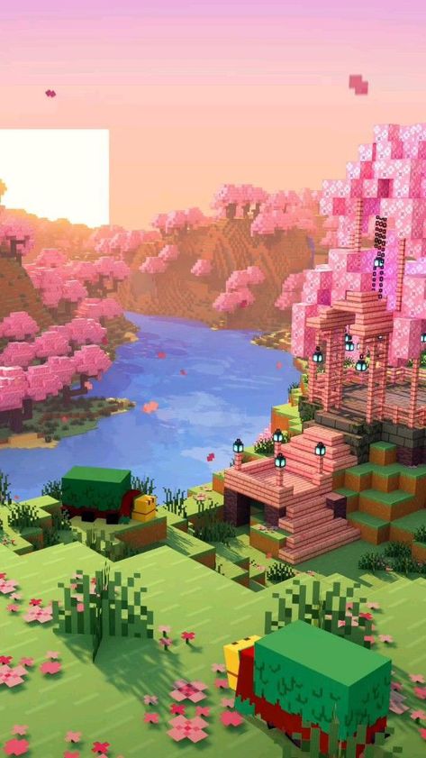 Minecraft Cherry Blossom Wallpaper, Minecraft Screensaver, Minecraft Art Wallpaper, Minecraft Rtx Wallpaper, Minecraft Phone Wallpaper, Foto Minecraft, Minecraft Wallpaper Aesthetic, Minecraft Aesthetic Wallpaper, Minecraft Cherry Blossom Builds