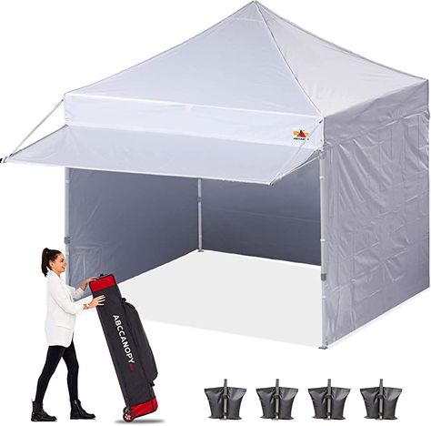 ABCCANOPY Ez Pop up Canopy Tent with Awning and Sidewalls 10x10 Market -Series, Black : Amazon.ca: Patio, Lawn & Garden Canopy Weights, Commercial Canopy, Instant Canopy, Pool Fountain, Pop Up Canopy Tent, White Garden, Side Wall, Canopy Tent, Door Wall