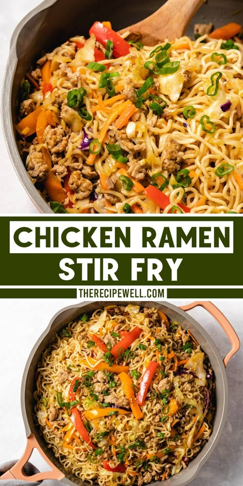 Chicken Ramen Stir Fry, Chicken Coleslaw, Ramen Stir Fry, Chicken Ramen, Ramen Recipe, Ground Chicken Recipes, Instant Ramen, Fry Recipes, Chicken Dinners