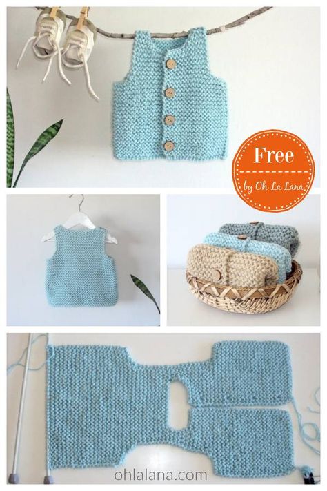 Easy Baby Vest Free Knitting Pattern Baby Boy Knitting Patterns Free, Easy Baby Knitting Patterns, Boys Knitting Patterns Free, Baby Cardigan Knitting Pattern Free, Baby Boy Knitting Patterns, Baby Sweater Patterns, Baby Sweater Knitting Pattern, Baby Boy Knitting, Knit Baby Sweaters