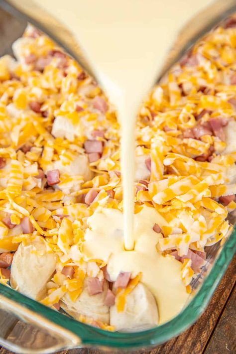 Ham And Cheese Bubble Up, Mustard Eggs, Honey Ham Biscuits, Grand Biscuit Recipes, Ham And Egg Casserole, Biscuit Recipes Dinner, Ham And Cheese Casserole, Ham Breakfast Casserole, Ham Leftovers