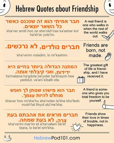 Hebrew friendship quotes Jewish Quotes Torah, Learn Hebrew Alphabet, Torah Quotes, Hebrew Language Learning, Quotes About Friends, Jewish Beliefs, Hebrew Language Words, Hebrew Education, Jewish Quotes