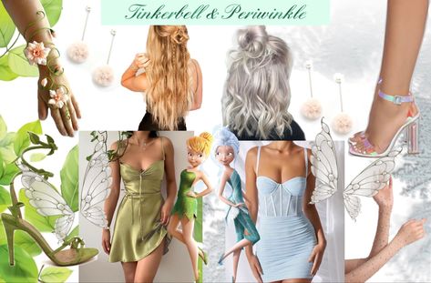 Periwinkle And Tinkerbell Costumes, Periwinkle Tinkerbell Costume, Tinker Bell And Periwinkle Costumes, Tinkerbell And Periwinkle Costume, Periwinkle Costume, Tinkerbell And Periwinkle, Tinkerbell Periwinkle, Fairy Costume Aesthetic, Tinkerbell Outfit