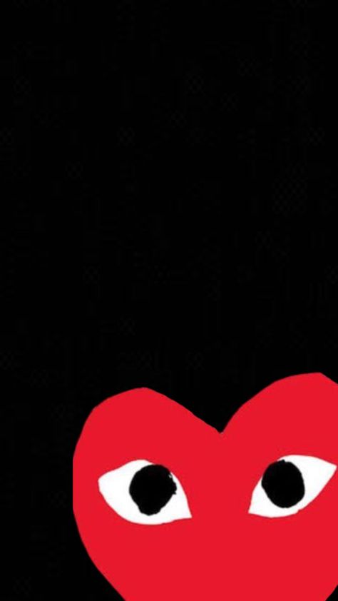 Comme Des Garcons Wallpaper Black, Comme Des Garcons Wallpaper Iphone, Comme Des Garcons Play Wallpaper, Red Kaws, Red Heart With Eyes, Comme Des Garcons Wallpaper, Cdg Heart Wallpaper, Cdg Logo, Cdg Wallpaper