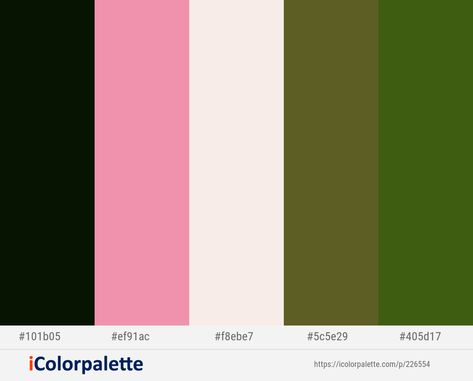 Forest Green And Pink Color Palette, Dot Branding, Channel Ideas, Color Palette Pink, Handmade Inspiration, Light Coral, Dark Olive Green, Green Dark, Black Forest