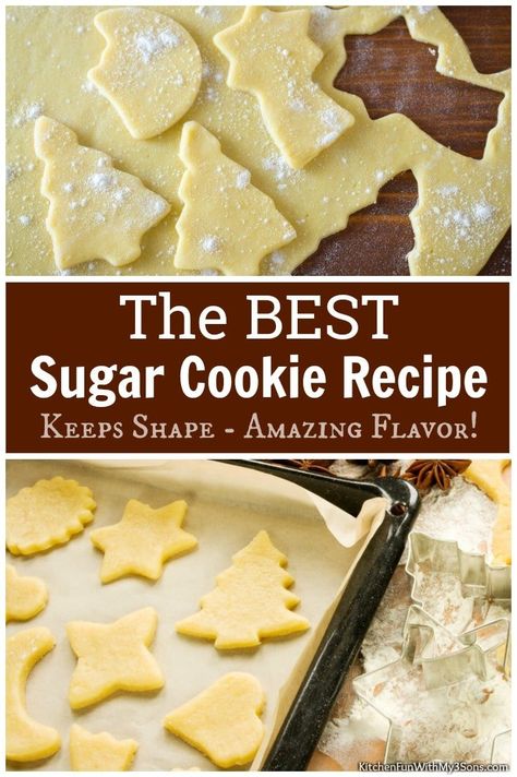 This is the best Cut Out Sugar Cookie Recipe for holiday baking! These easy cookies have amazingly buttery flavor and hold their shape for decorating. The Best Sugar Cookie Recipe, Best Sugar Cookie, Best Christmas Cookie Recipe, Best Sugar Cookie Recipe, Cookie Recipes Unique, Cake Chocolat, Best Sugar Cookies, Sugar Cookie Recipe, Best Christmas Cookies